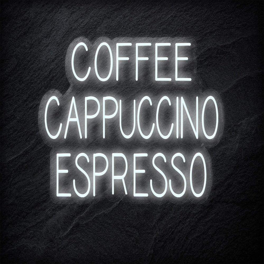 "Coffee Cappuccino Espresso" Neon Schriftzug - NEONEVERGLOW