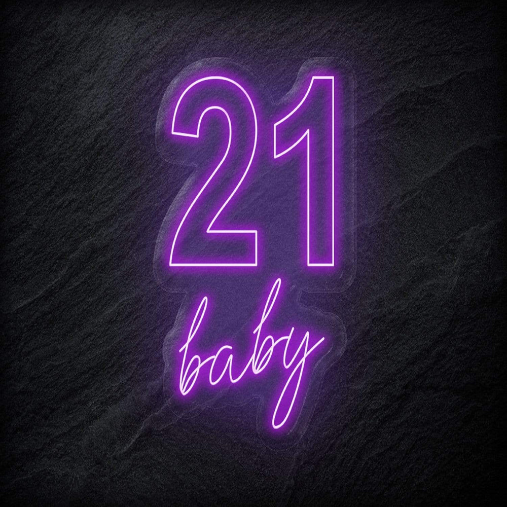 "21 Baby" Neon Sign Schriftzug - NEONEVERGLOW