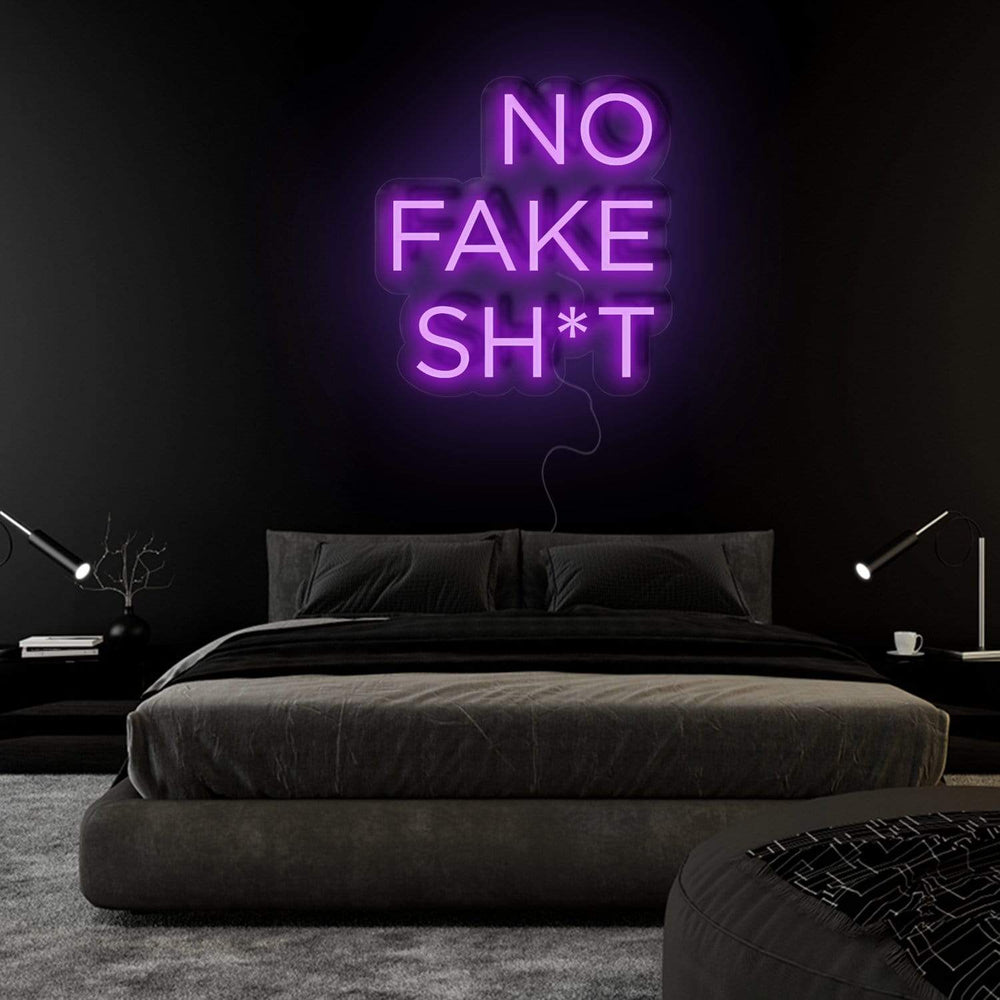 " No Fake Shit" Neon Sign Schriftzug - NEONEVERGLOW