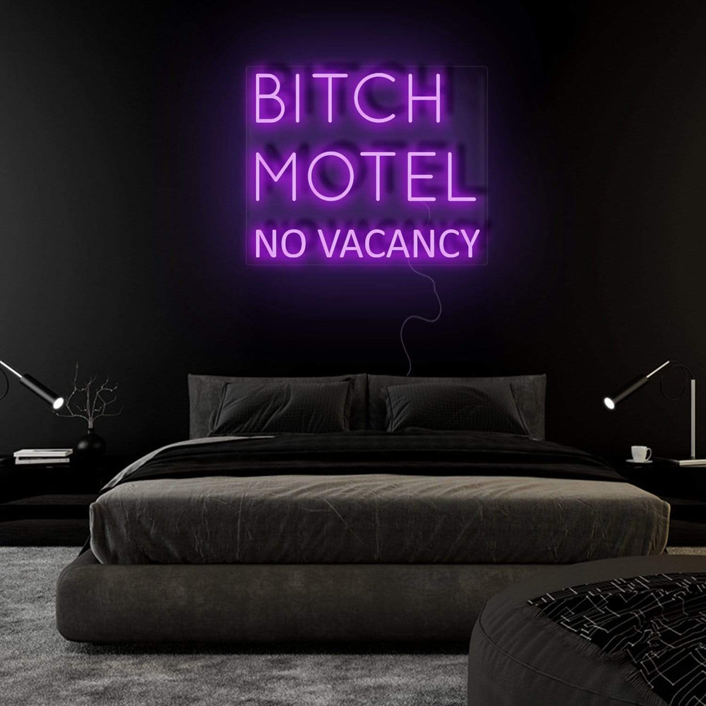 "Bitch Motel No Vacancy" Neonschild Sign Schriftzug - NEONEVERGLOW