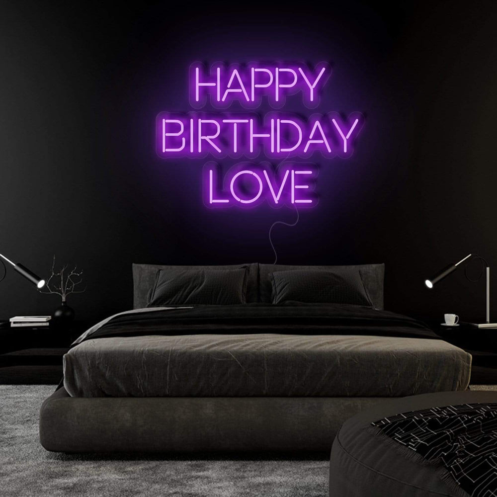 "Happy Birthday Love"  Neon Sign Schriftzug - NEONEVERGLOW