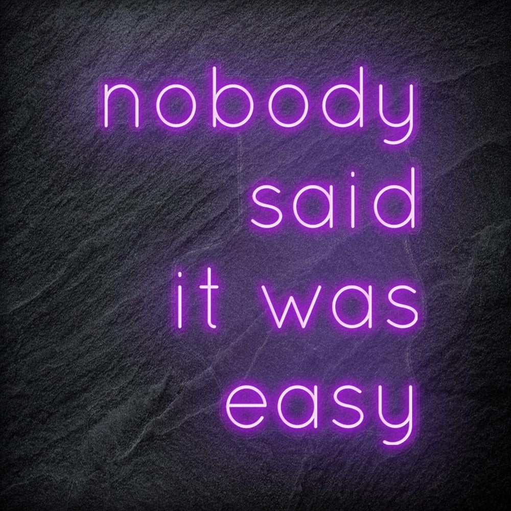 "Nobody Said It Was Easy" Neon Schriftzug Sign - NEONEVERGLOW