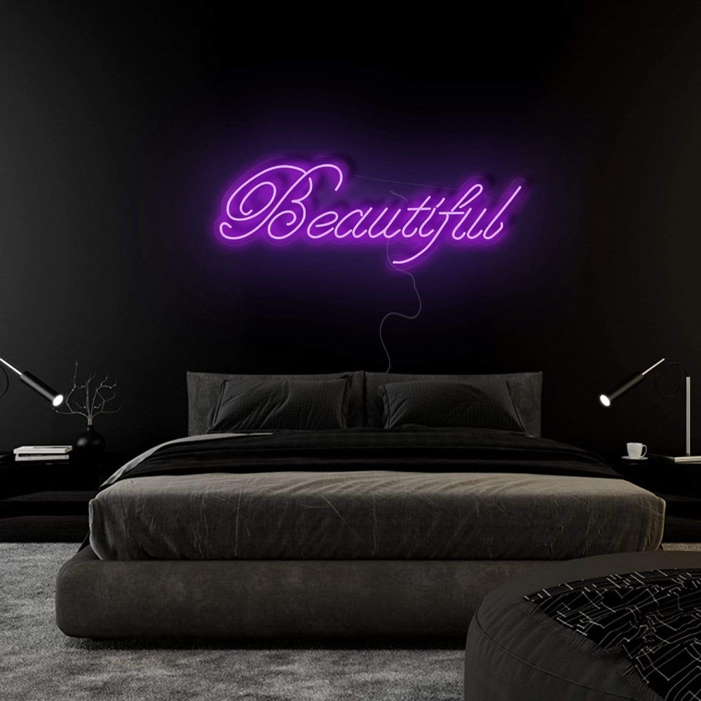 "Beautiful" Neon Sign Schriftzug - NEONEVERGLOW