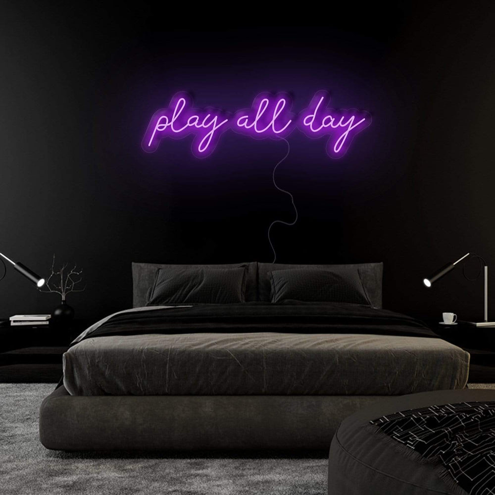 "Play All Day" Neonschild Sign Schriftzug - NEONEVERGLOW