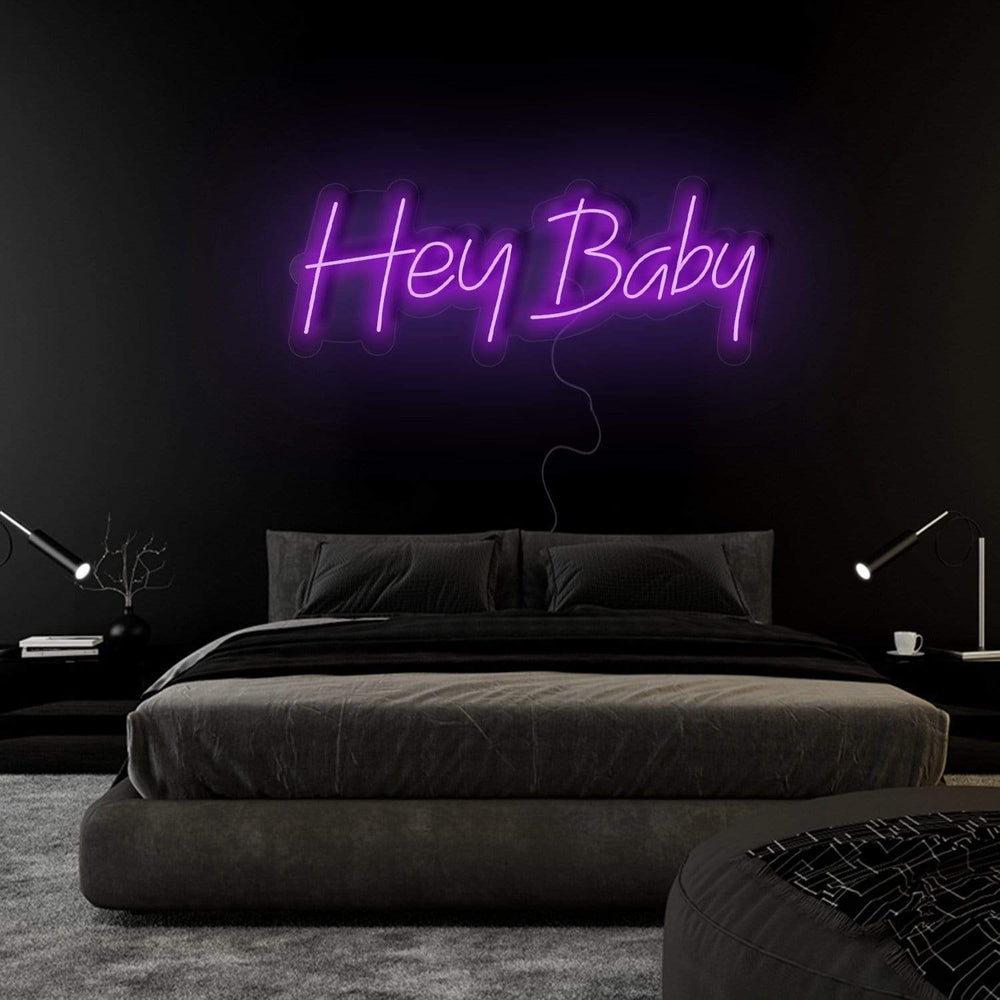 "Hey Baby" Neon Sign Schriftzug - NEONEVERGLOW