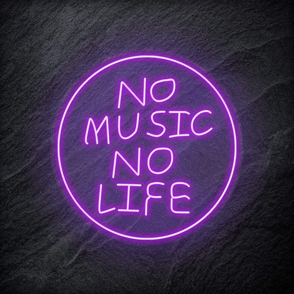 "No Music No Life" Neon Schriftzug Sign - NEONEVERGLOW
