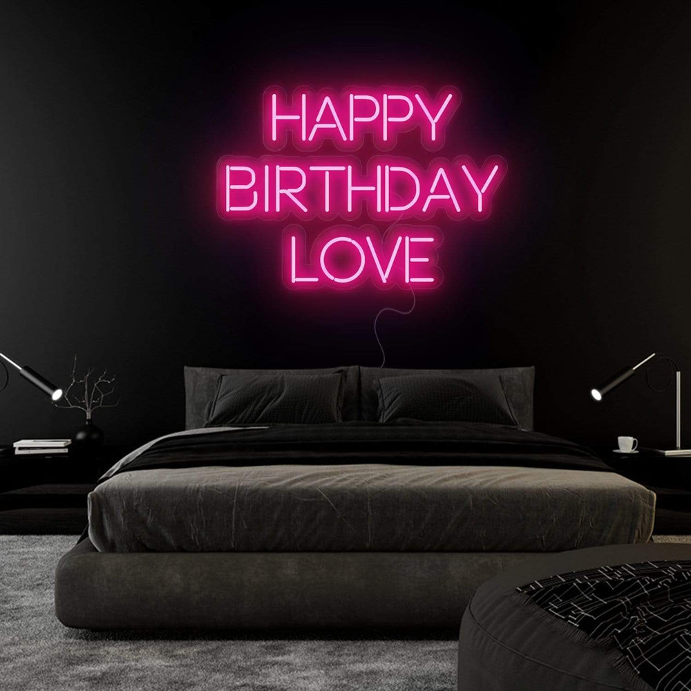 "Happy Birthday Love"  Neon Sign Schriftzug - NEONEVERGLOW