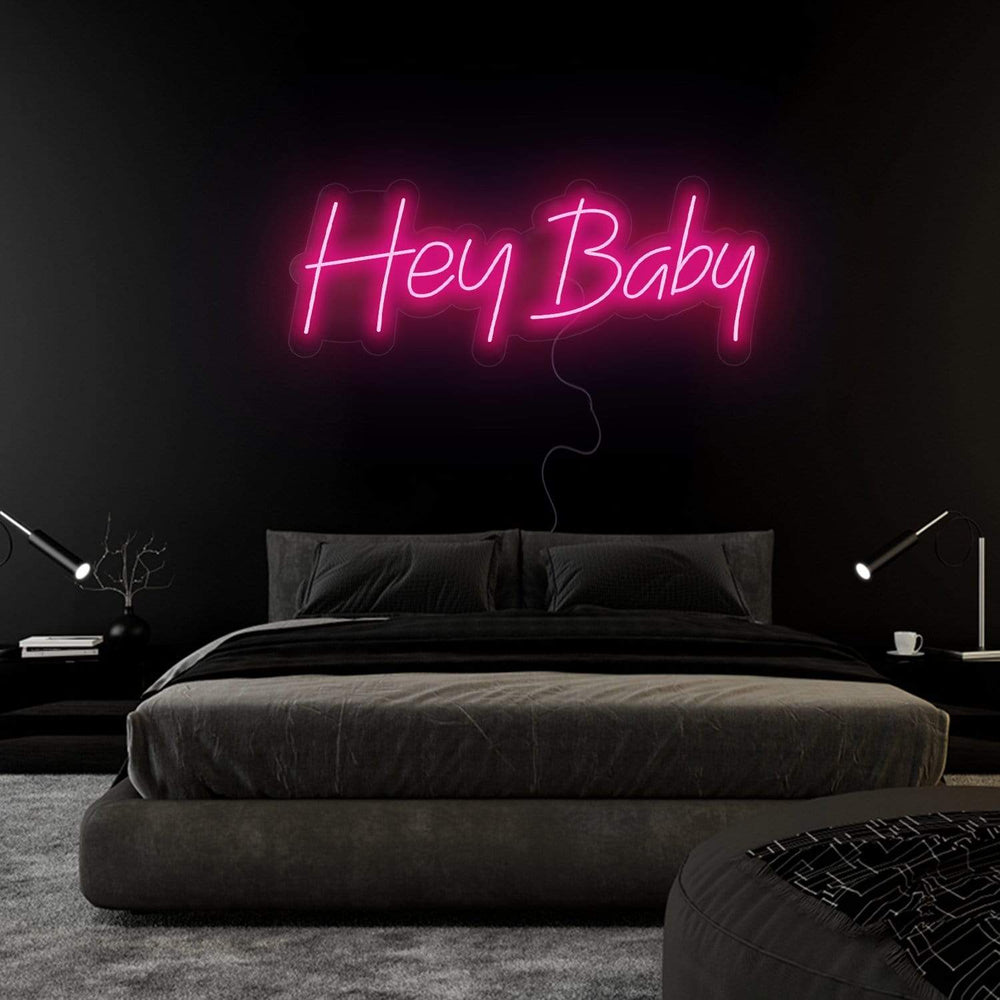 "Hey Baby" Neon Sign Schriftzug - NEONEVERGLOW