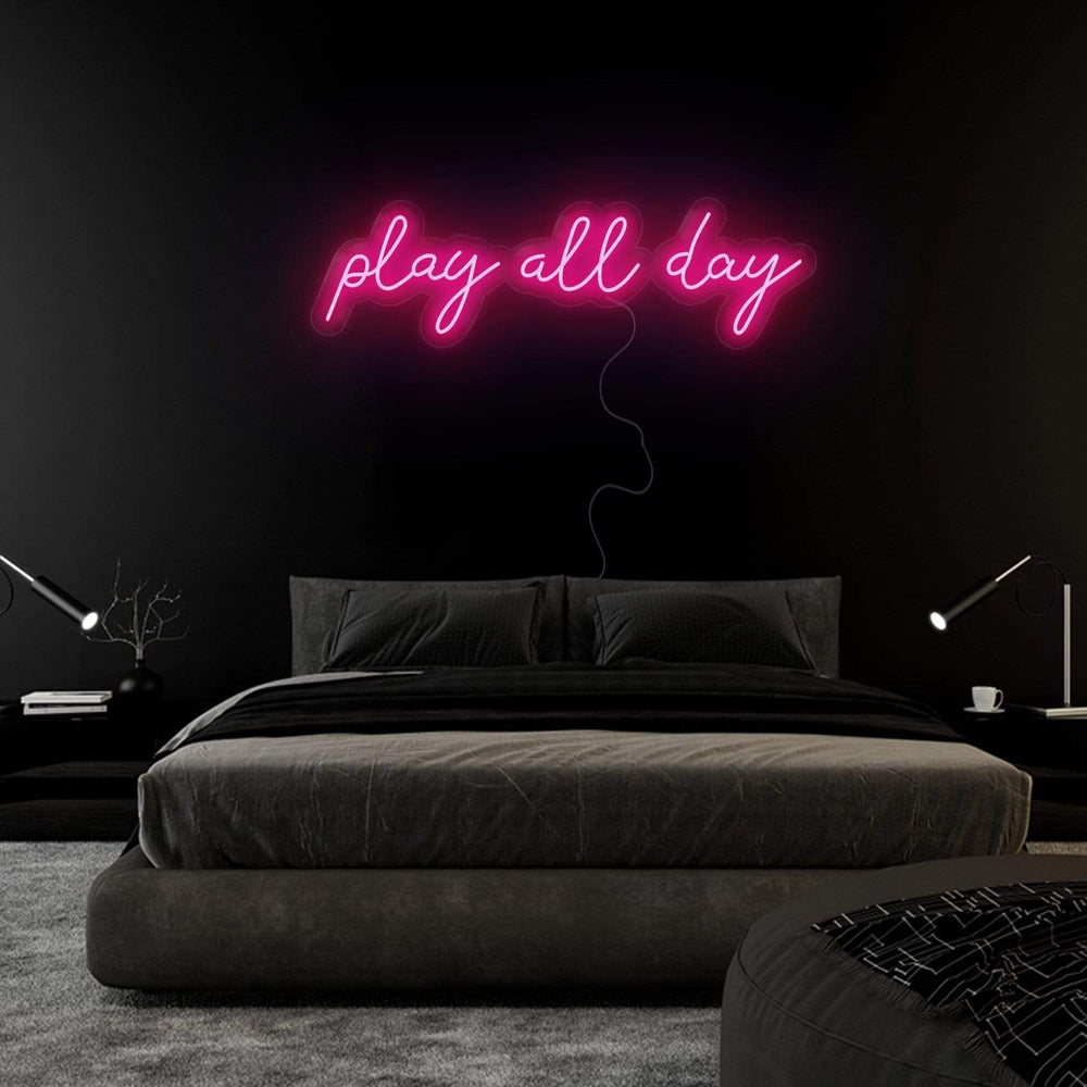 "Play All Day" Neonschild Sign Schriftzug - NEONEVERGLOW