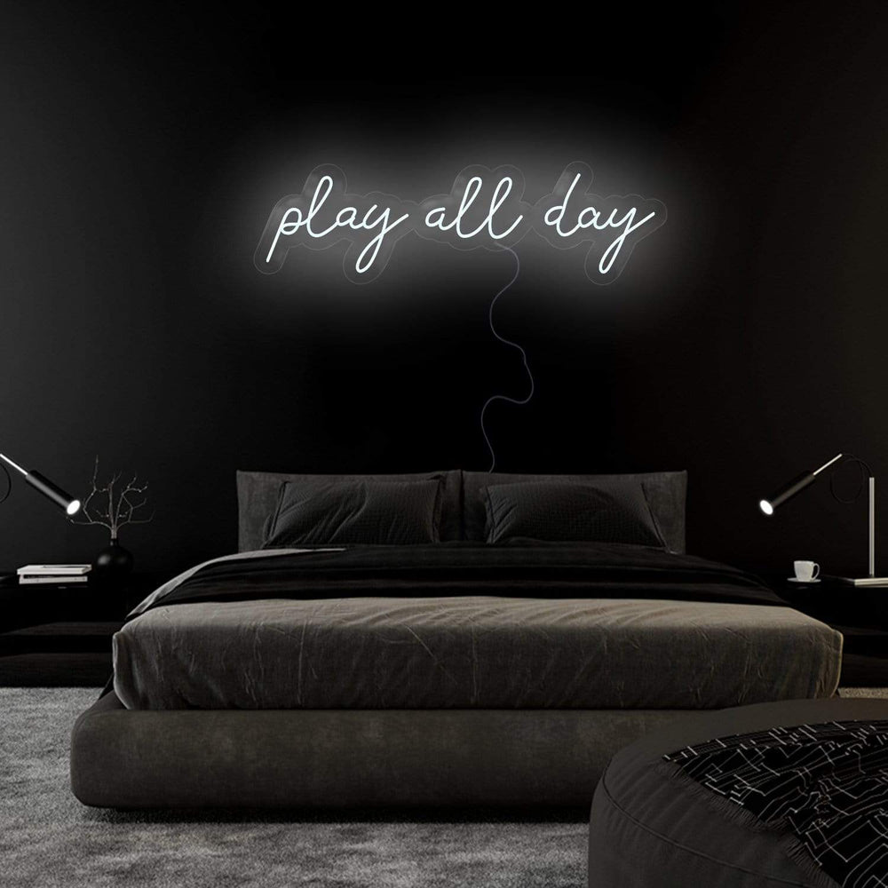 "Play All Day" Neonschild Sign Schriftzug - NEONEVERGLOW