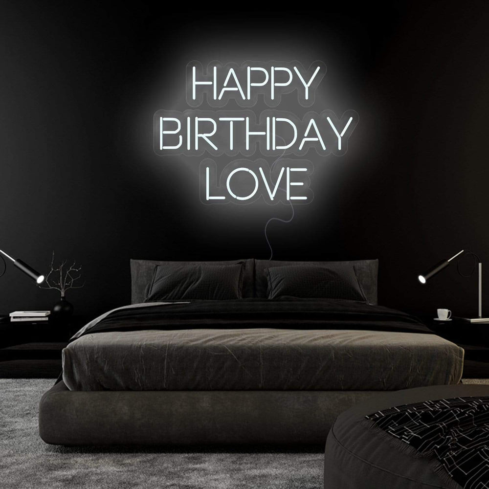 "Happy Birthday Love"  Neon Sign Schriftzug - NEONEVERGLOW