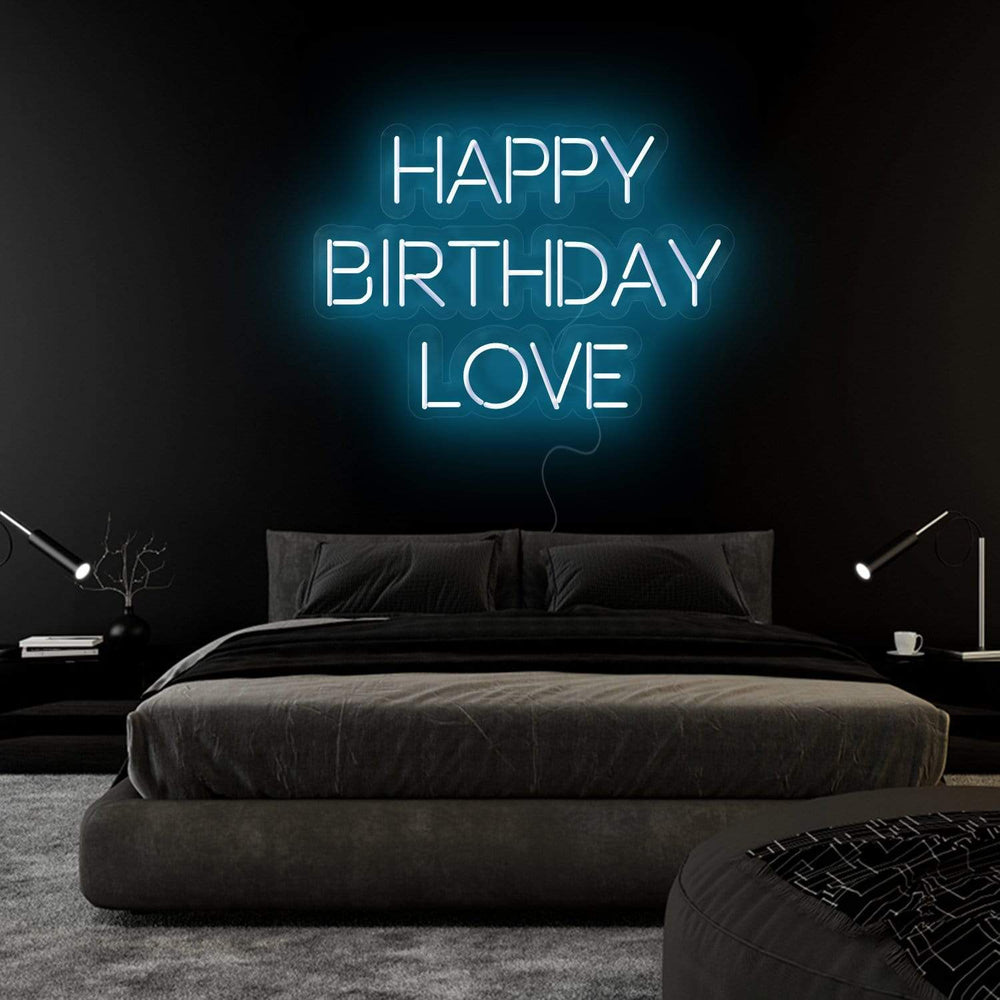 "Happy Birthday Love"  Neon Sign Schriftzug - NEONEVERGLOW