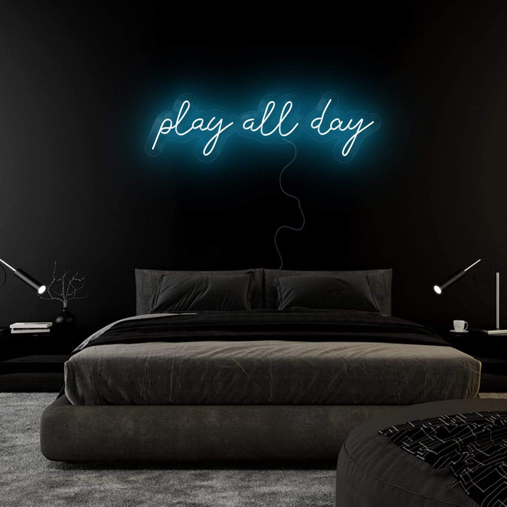 "Play All Day" Neonschild Sign Schriftzug - NEONEVERGLOW