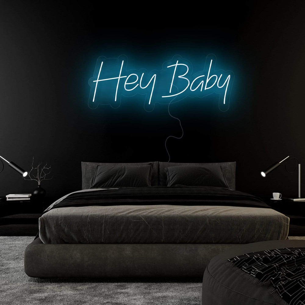 "Hey Baby" Neon Sign Schriftzug - NEONEVERGLOW