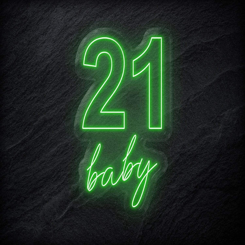 "21 Baby" Neon Sign Schriftzug - NEONEVERGLOW
