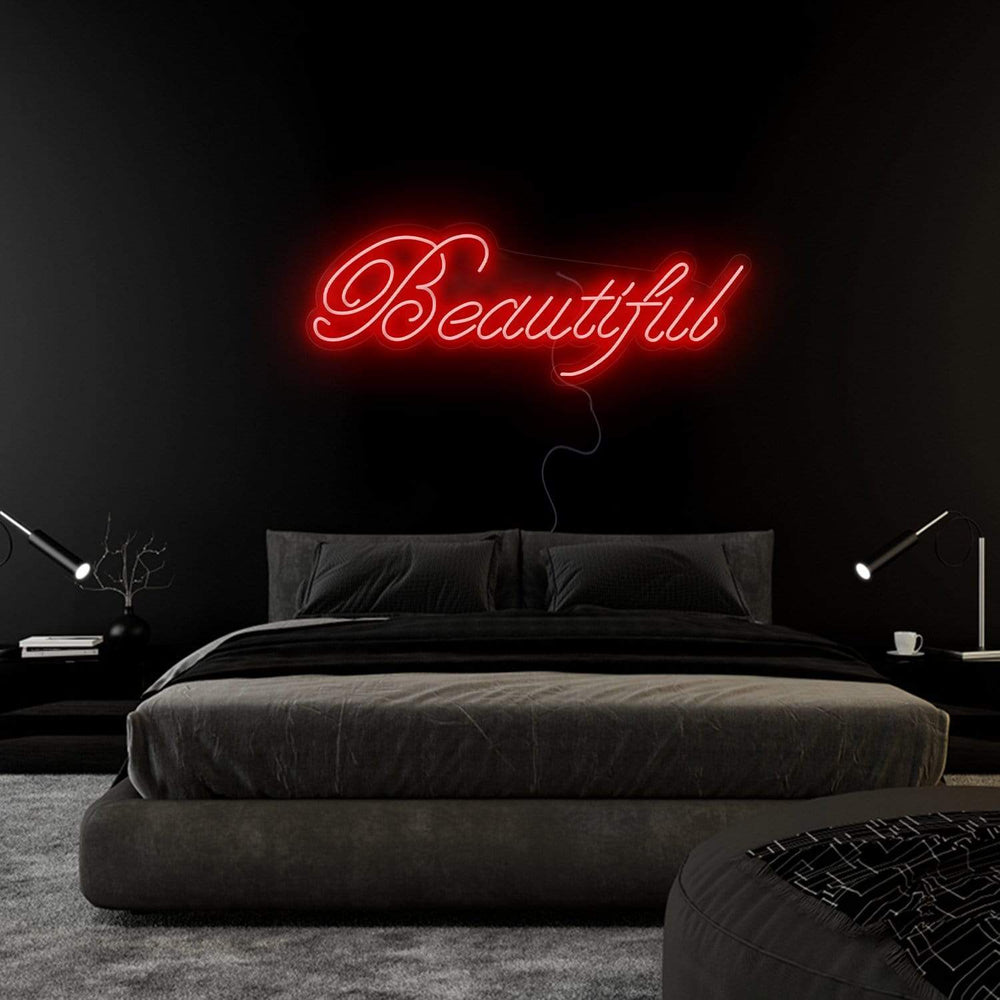 "Beautiful" Neon Sign Schriftzug - NEONEVERGLOW