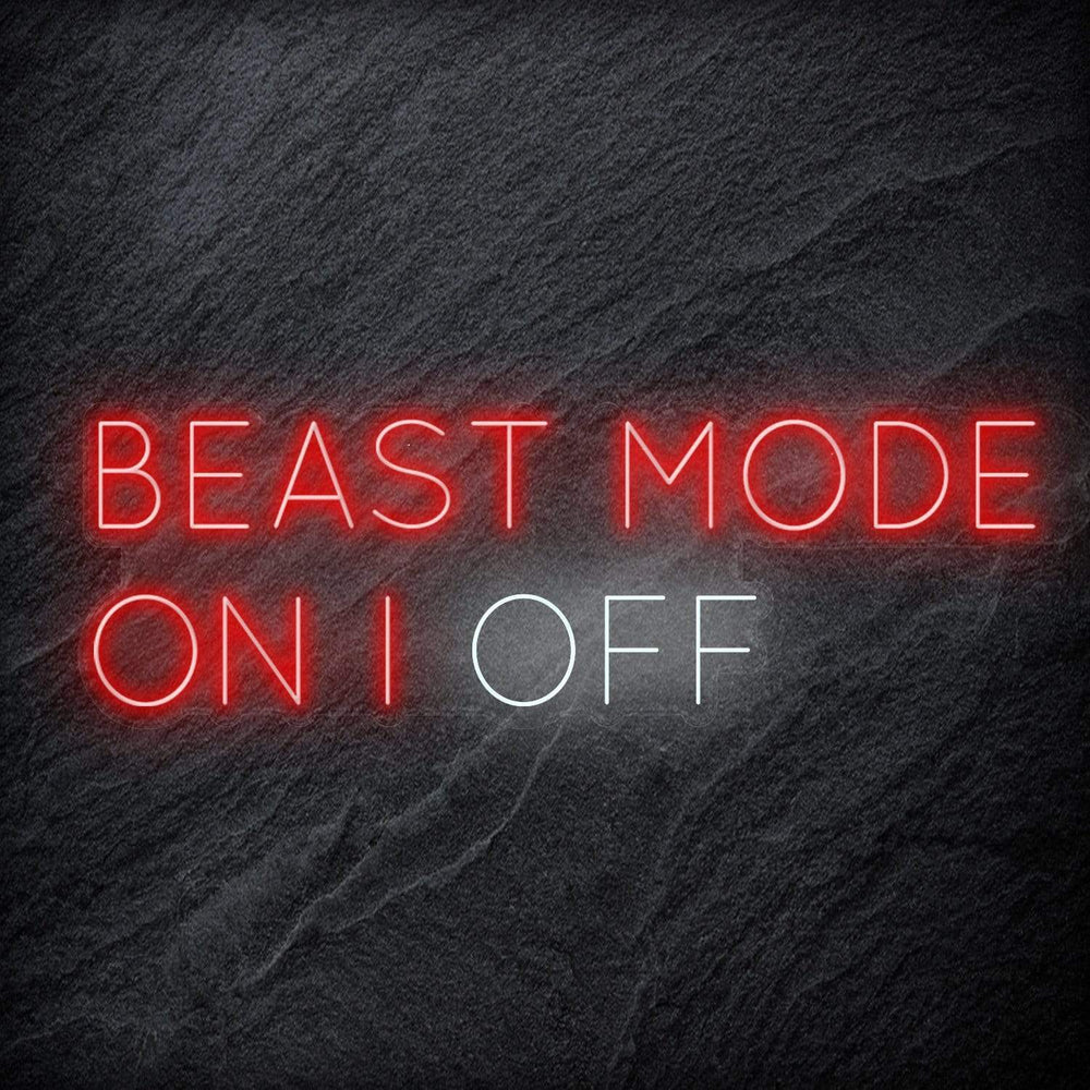 "Beast Mode On Off Fitness" Neon Sign Schriftzug - NEONEVERGLOW