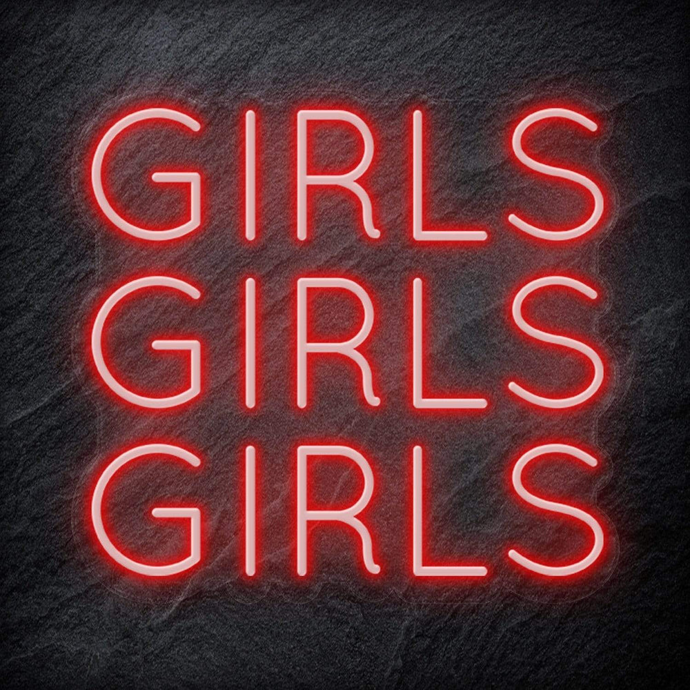 "Girls Girls Girls" Neon Schriftzug - NEONEVERGLOW