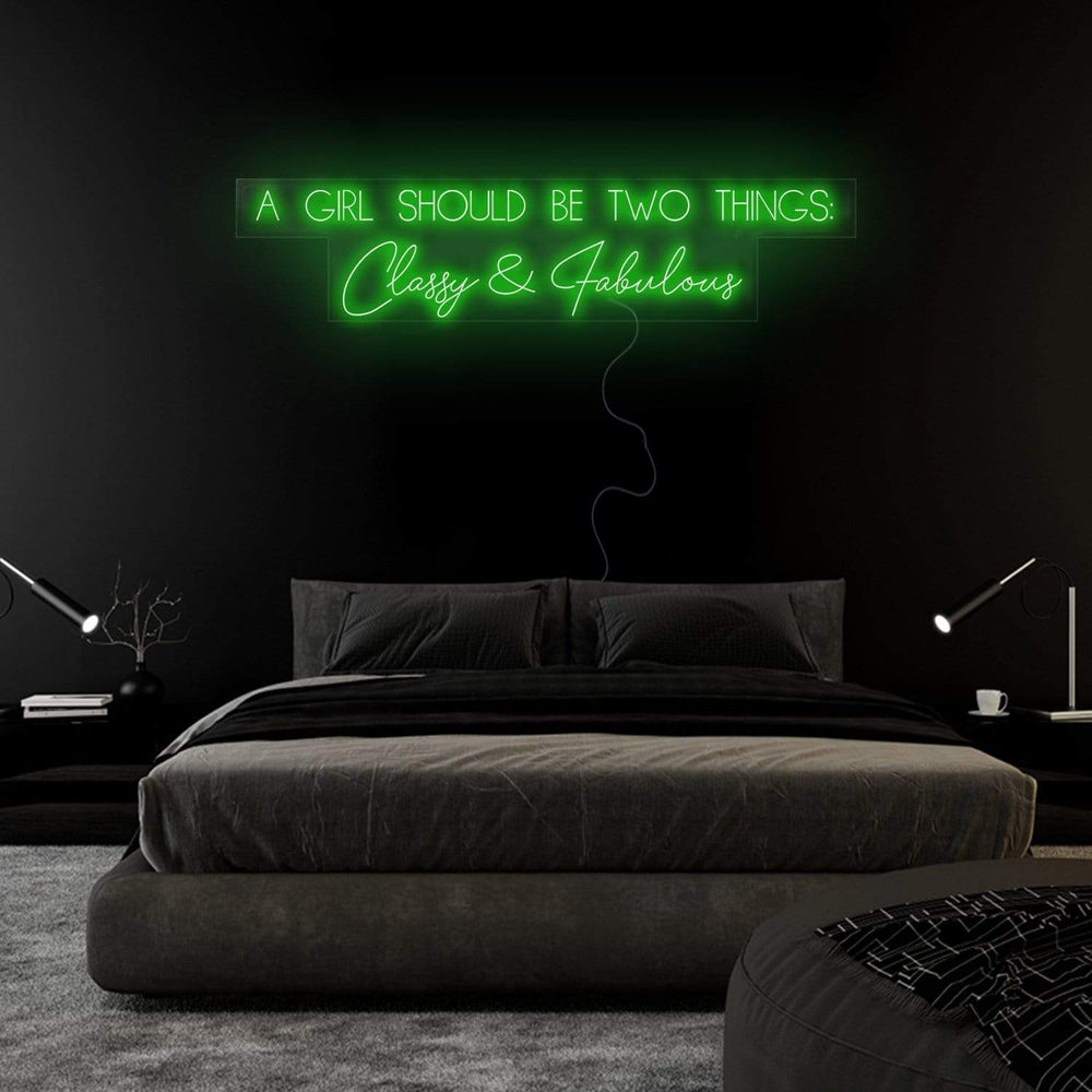"A Girl Should Be Two Things" Neon Sign Schriftzug - NEONEVERGLOW