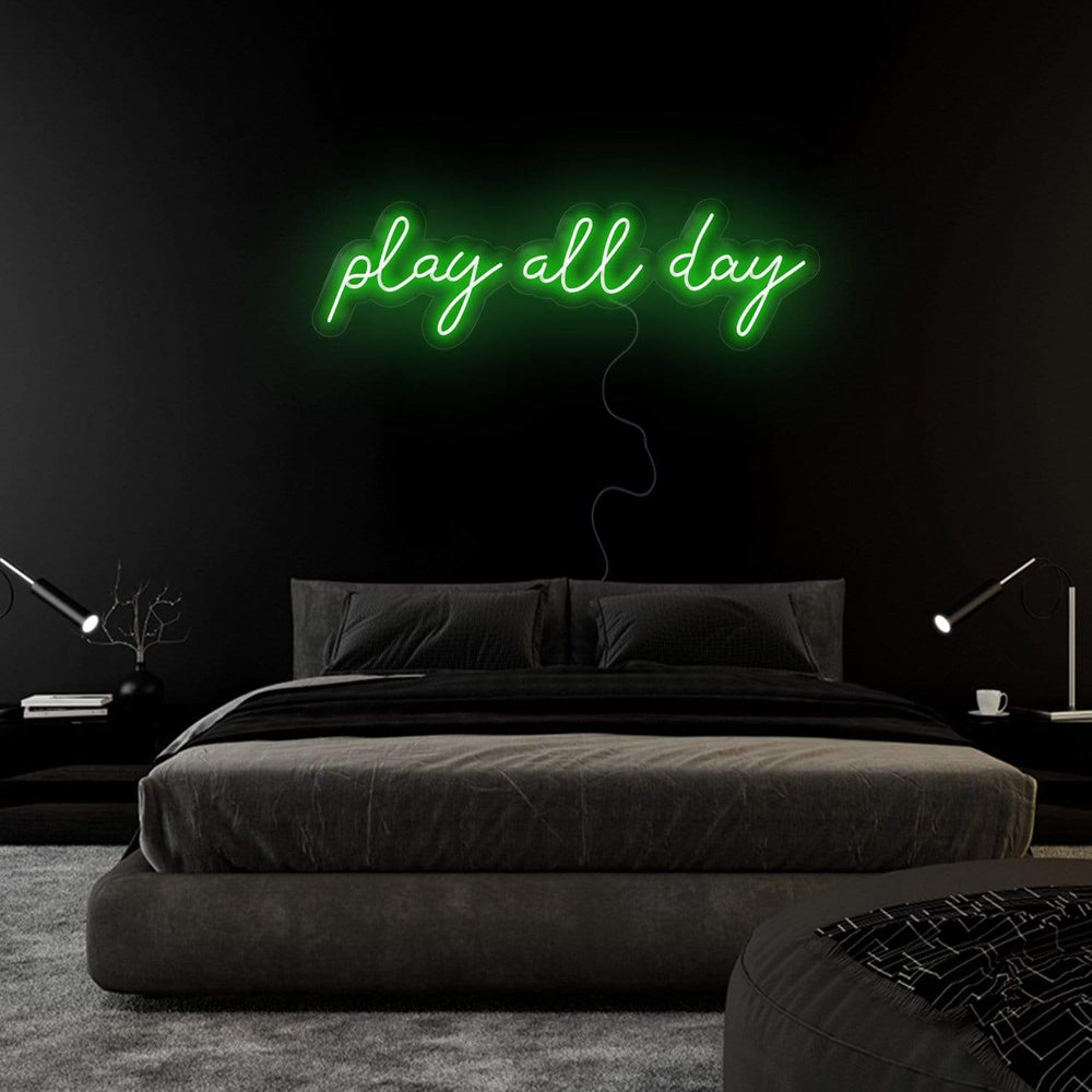 "Play All Day" Neonschild Sign Schriftzug - NEONEVERGLOW