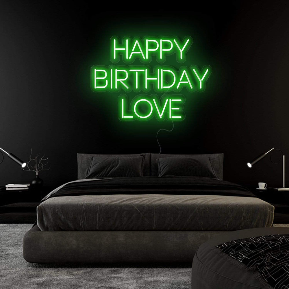 "Happy Birthday Love"  Neon Sign Schriftzug - NEONEVERGLOW