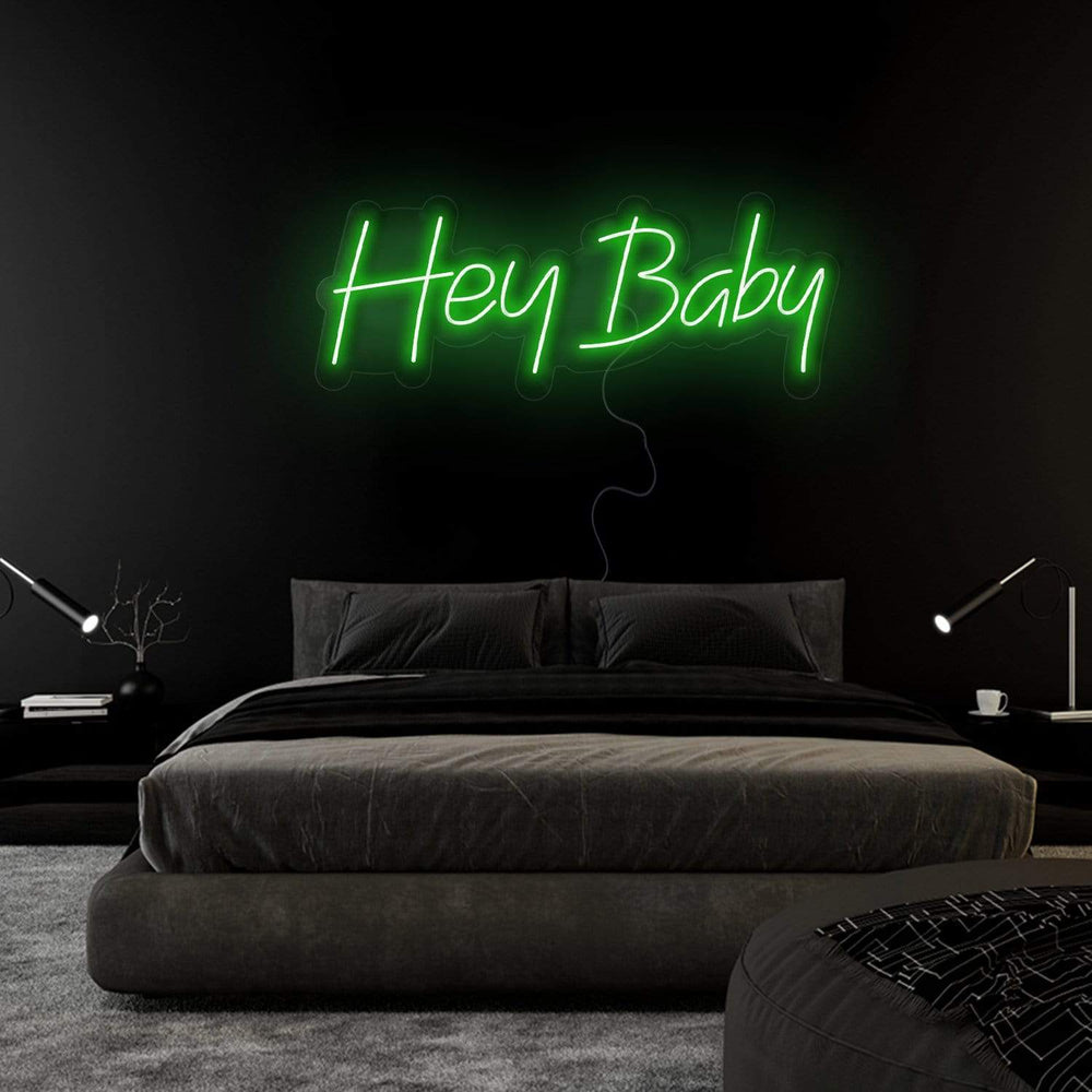 "Hey Baby" Neon Sign Schriftzug - NEONEVERGLOW