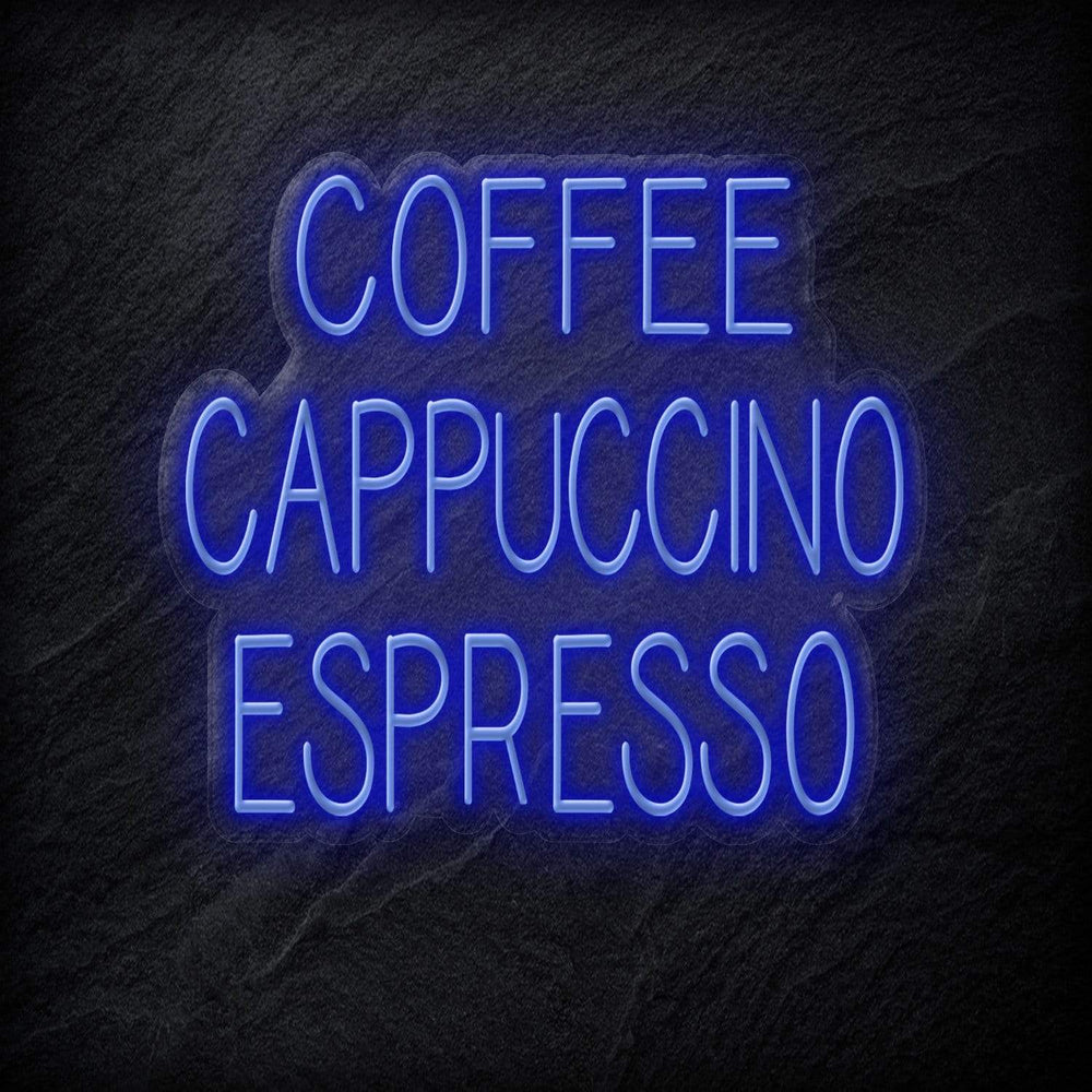 "Coffee Cappuccino Espresso" Neon Schriftzug - NEONEVERGLOW