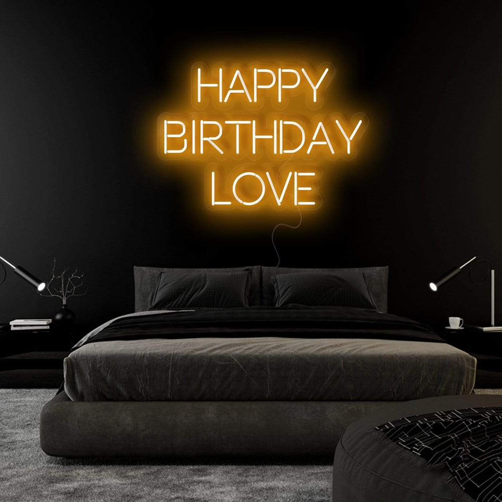"Happy Birthday Love"  Neon Sign Schriftzug - NEONEVERGLOW