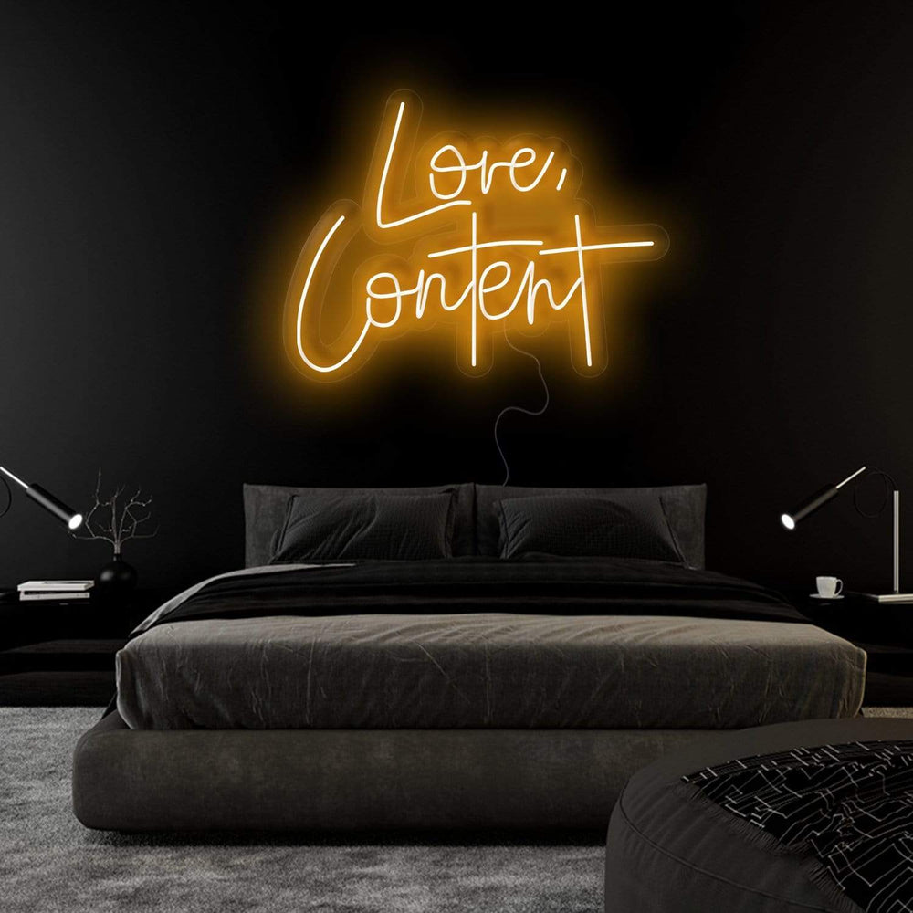 "Love,Content" Neonschild Sign Schriftzug - NEONEVERGLOW