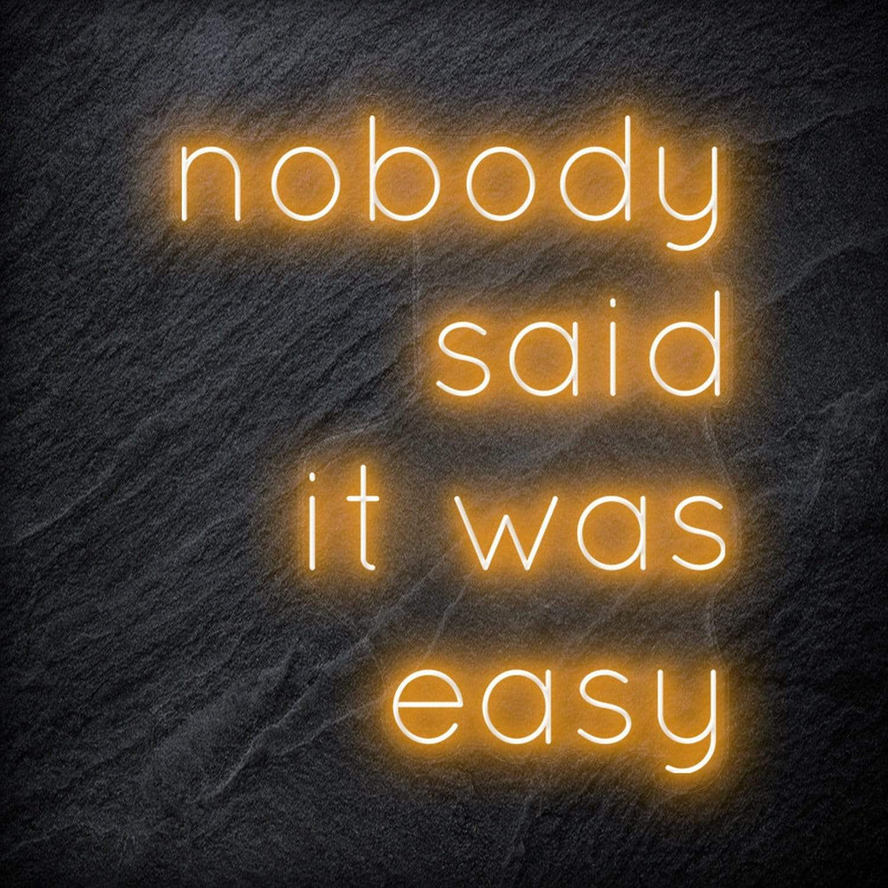 "Nobody Said It Was Easy" Neon Schriftzug Sign - NEONEVERGLOW