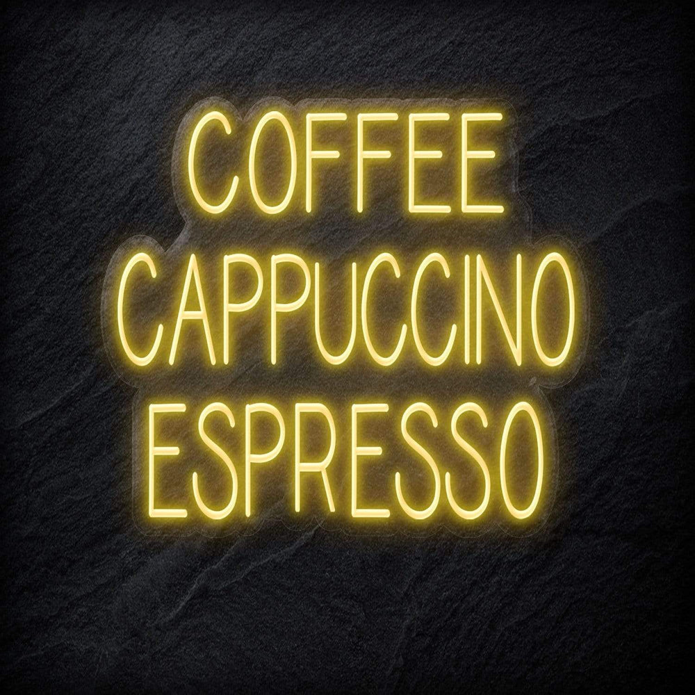 "Coffee Cappuccino Espresso" Neon Schriftzug - NEONEVERGLOW