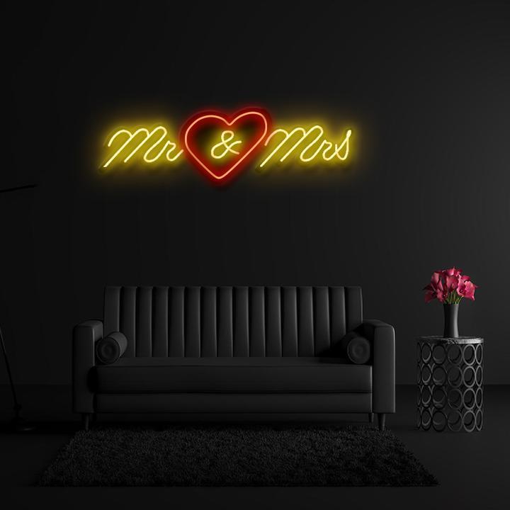 " Mr&Mrs " Hochzeit Neonschild Sign - NEONEVERGLOW