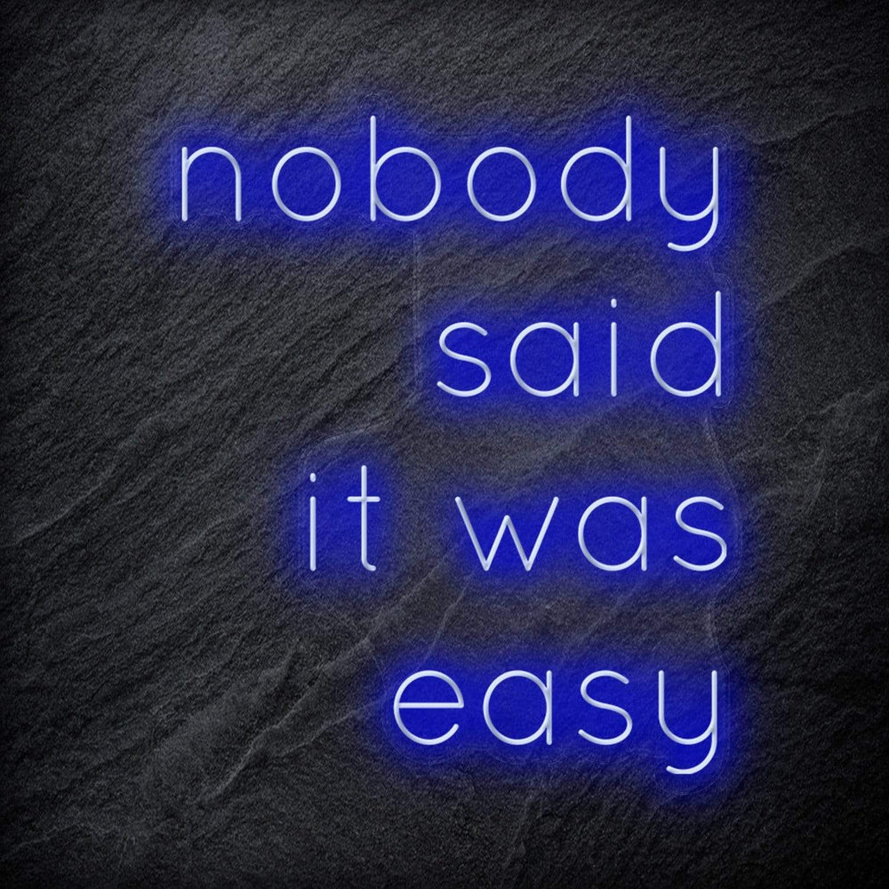 "Nobody Said It Was Easy" Neon Schriftzug Sign - NEONEVERGLOW