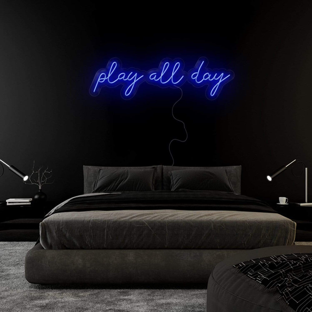 "Play All Day" Neonschild Sign Schriftzug - NEONEVERGLOW