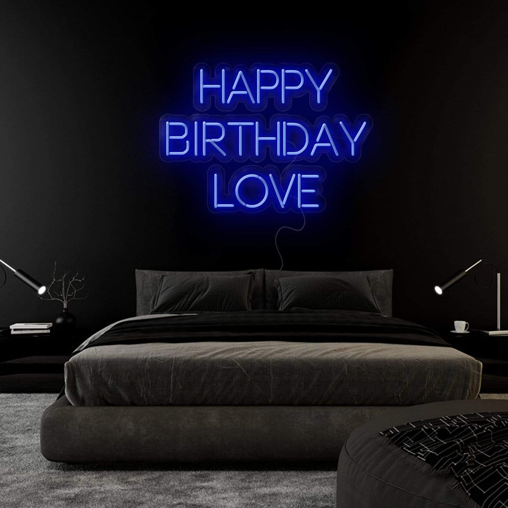 "Happy Birthday Love"  Neon Sign Schriftzug - NEONEVERGLOW