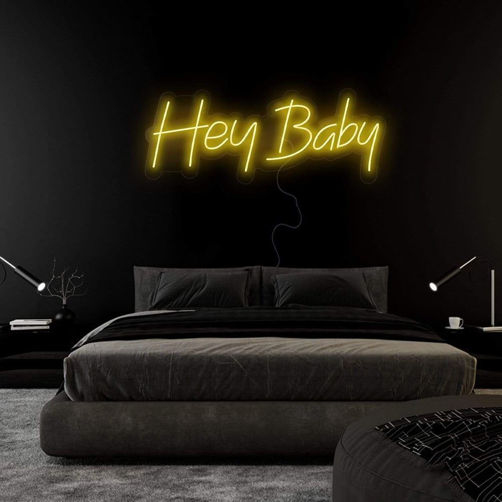 "Hey Baby" Neon Sign Schriftzug - NEONEVERGLOW