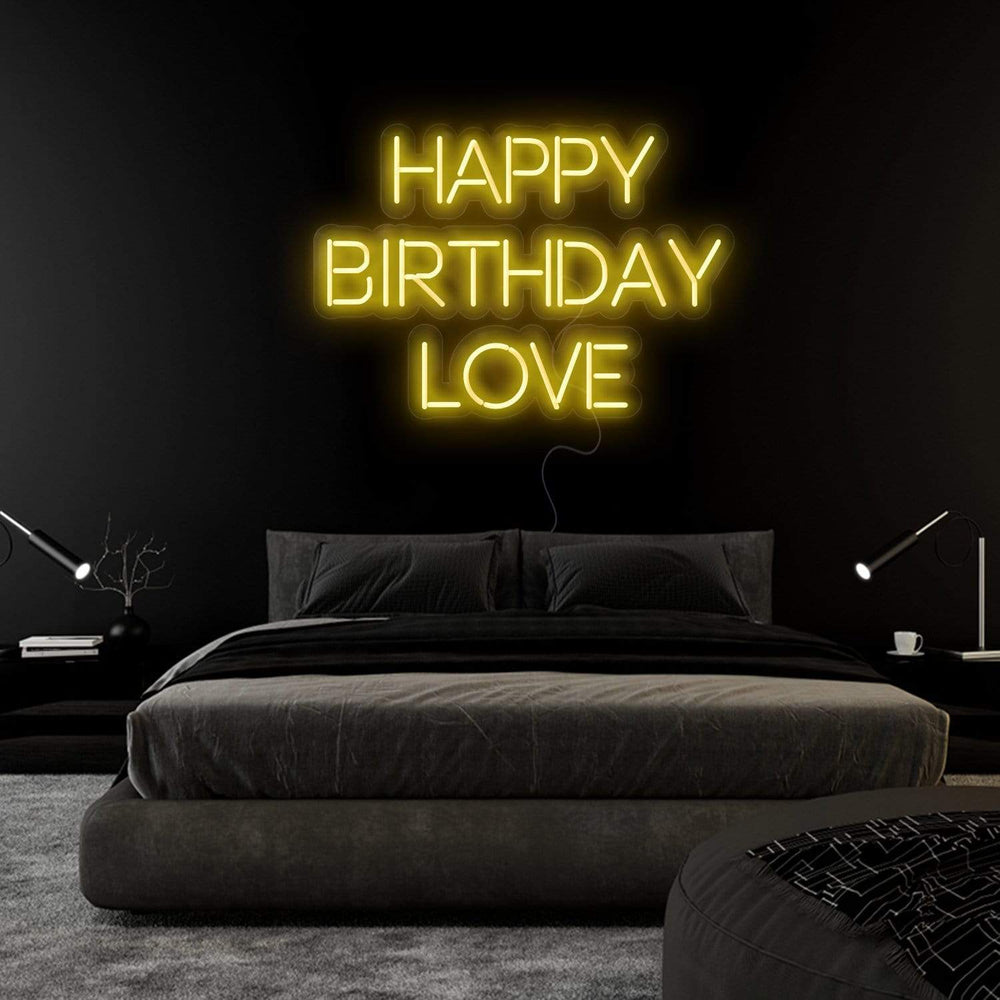 "Happy Birthday Love"  Neon Sign Schriftzug - NEONEVERGLOW