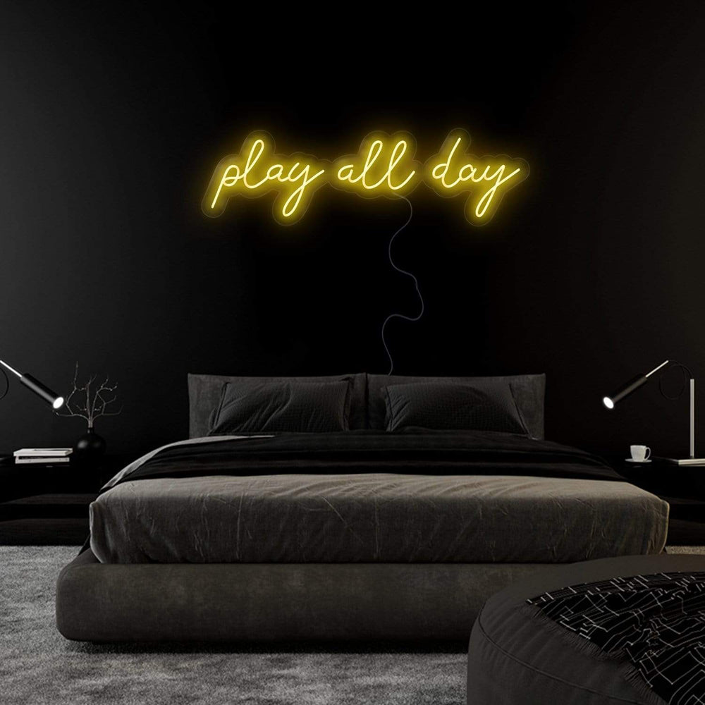 "Play All Day" Neonschild Sign Schriftzug - NEONEVERGLOW