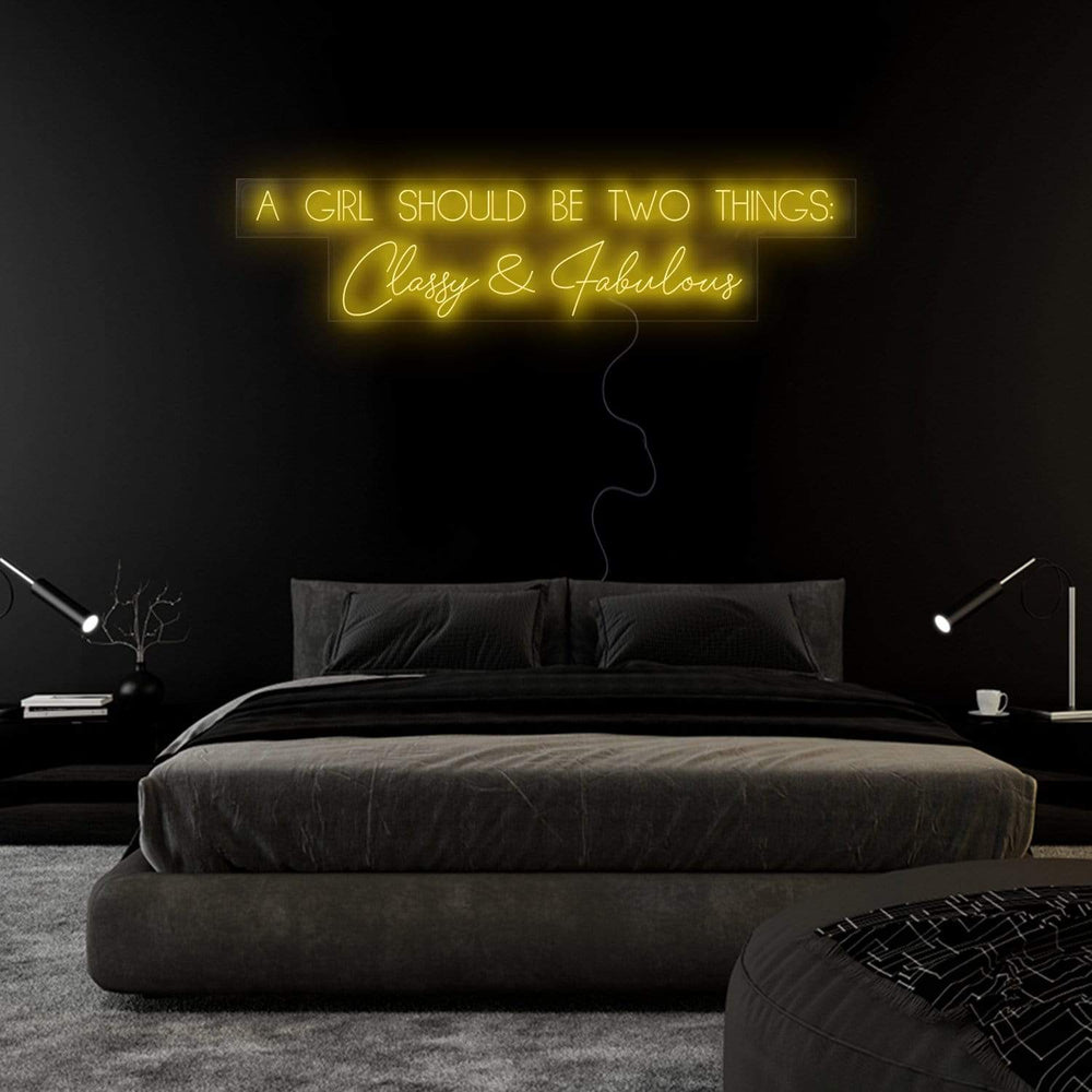 "A Girl Should Be Two Things" Neon Sign Schriftzug - NEONEVERGLOW