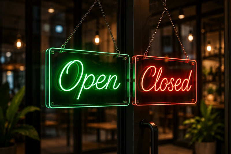 Open/Closed Schild LED