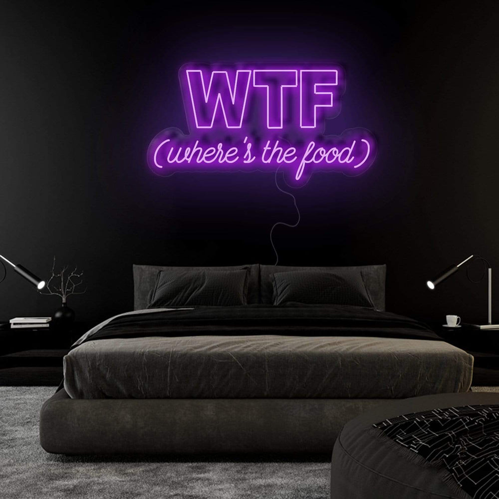 "WTF Where Is The Food" Neonschild Sign Schriftzug - NEONEVERGLOW