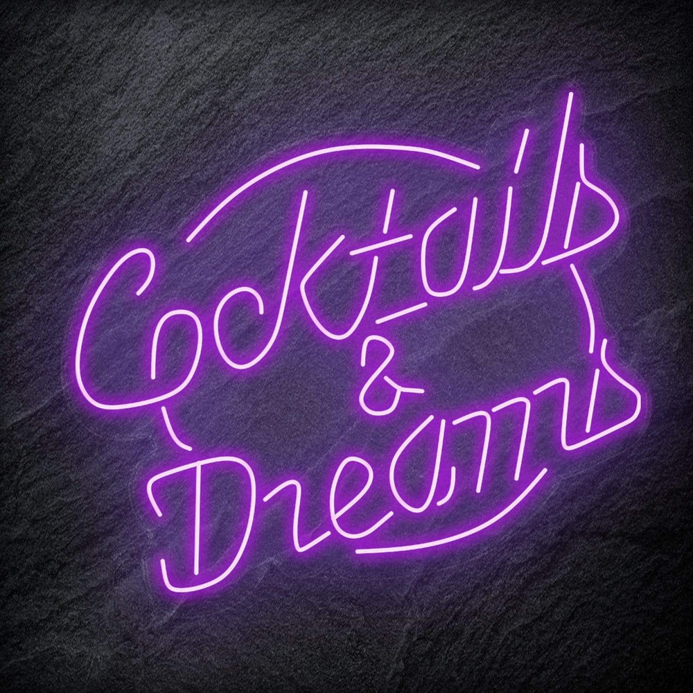 "Cocktails & Dreams" Neonschild Schriftzug Sign - NEONEVERGLOW