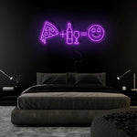 "Pizza Party Smile" LED Neonschild Sign Schriftzug - NEONEVERGLOW