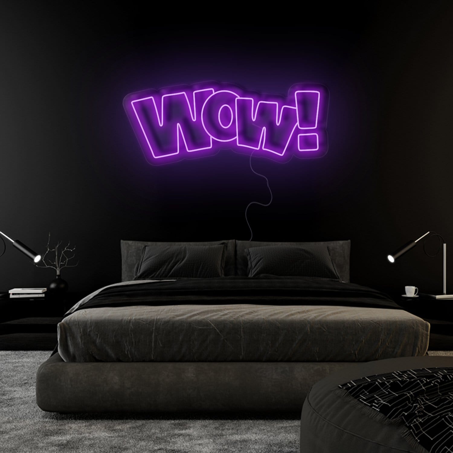 "WOW" LED Neonschild Sign Schriftzug - NEONEVERGLOW