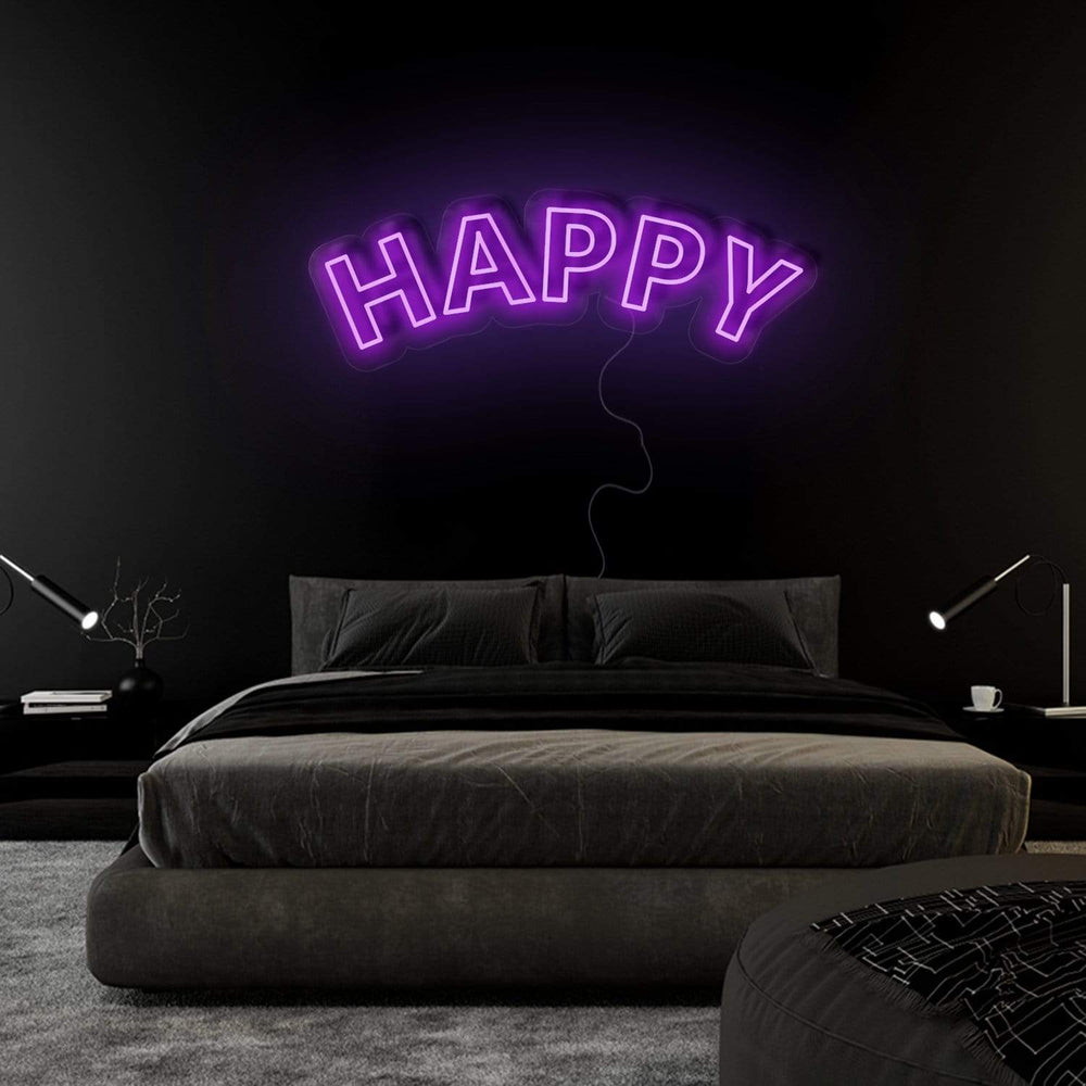 "Happy" Neonschild Sign Schriftzug - NEONEVERGLOW