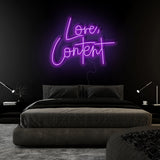 "Love,Content" LED Neonschild Sign Schriftzug - NEONEVERGLOW