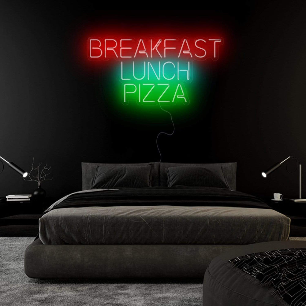 "Breakfast Lunch Pizza" Neonschild Sign - NEONEVERGLOW