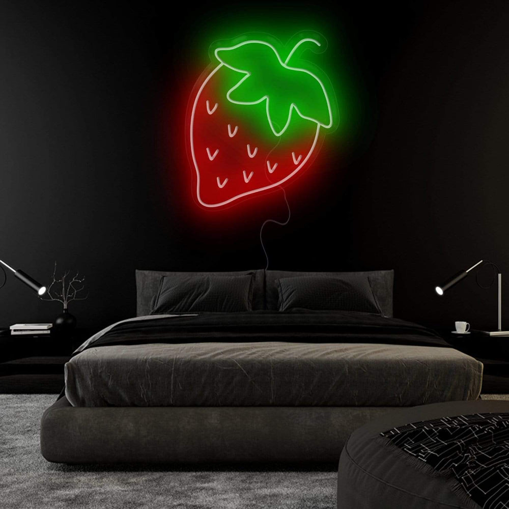 "Erdbeere Strawberry" Neonschild Sign Schriftzug - NEONEVERGLOW