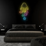 "Welt Hand" LED Neonschild Sign - NEONEVERGLOW
