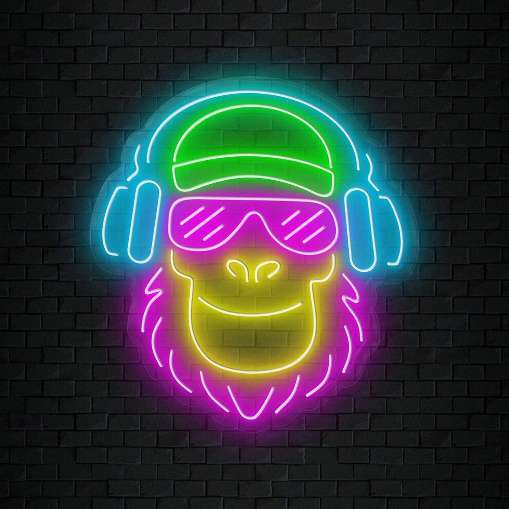 "Monkey DJ" Neonschild Sign Schriftzug - NEONEVERGLOW